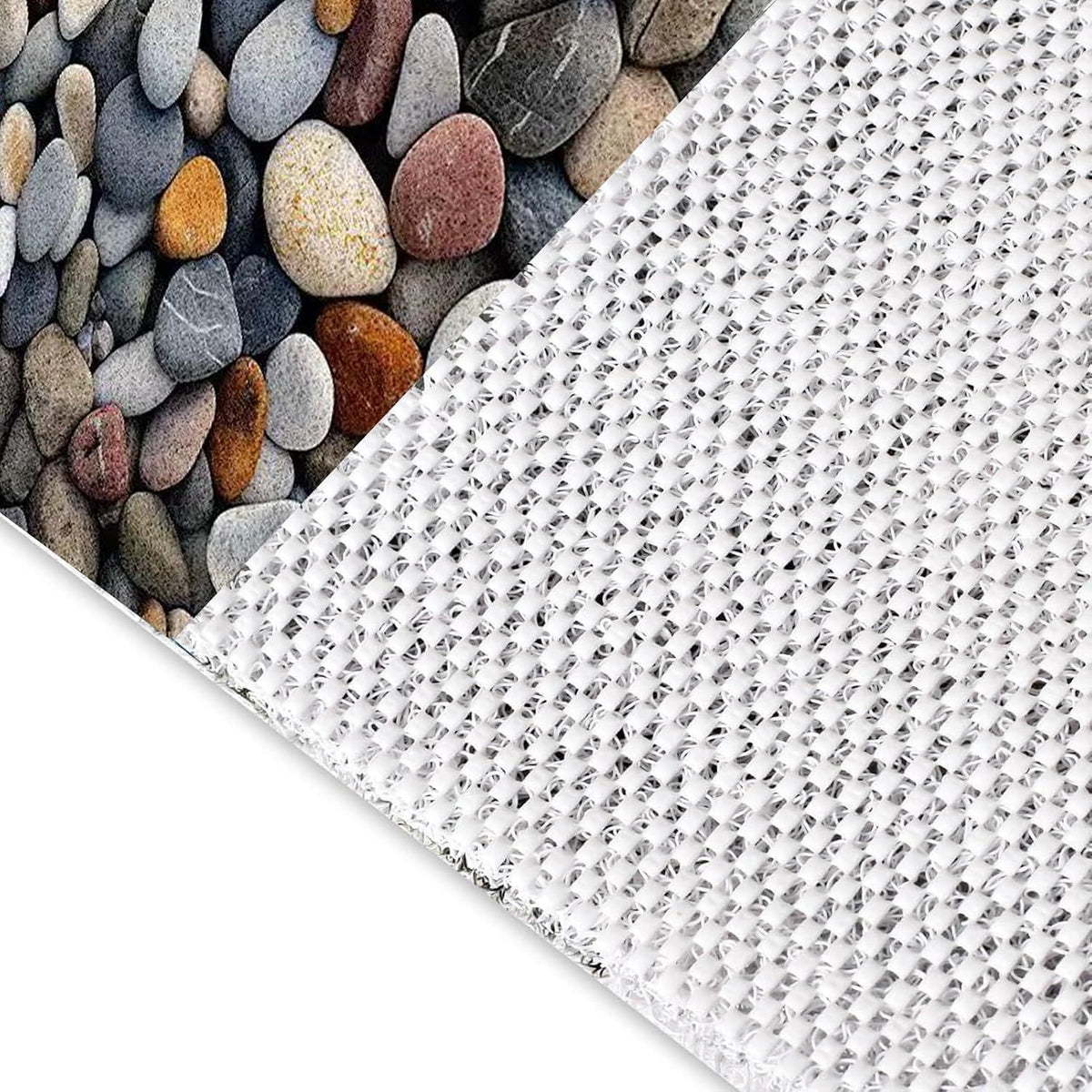 Rutschfeste Duschmatte 140x140cm Kieselmuster mit Ablaufloch