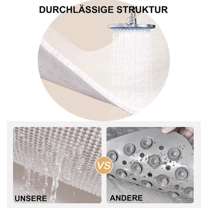 Rutschfeste Duschmatte 150x160 cm – 3D Muster & Ablaufloch