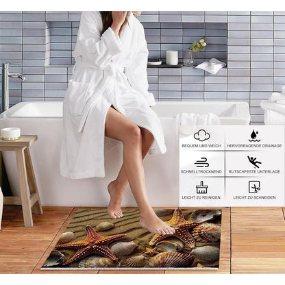 Rutschfeste Duschmatte 80x160 cm mit Seesternmuster