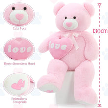 Riesiger 130cm Teddybär mit Herz – Kuscheliges Valentinstagsgeschenk