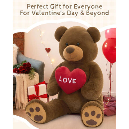 Riesiger 130cm Teddybär mit Herz – Kuscheltier & Valentinstagsgeschenk
