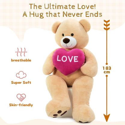 Riesiger Kuschelteddybär 183cm mit Herz – I Love You