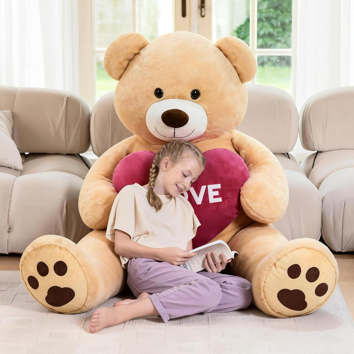 Riesiger Kuschelteddybär 183cm mit Herz – I Love You