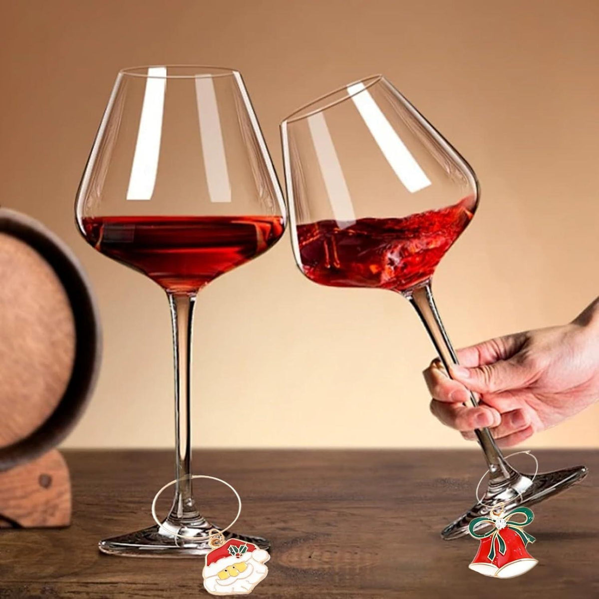 12x Weihnachtliche Glasmarkierer für Weingläser & Cocktails