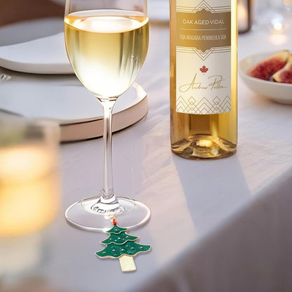 12x Weihnachtliche Glasmarkierer für Weingläser & Cocktails