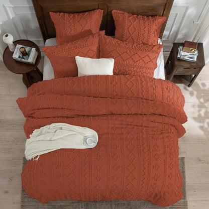 Boho Bettwäsche-Set 135x200 cm Terracotta Getuftet