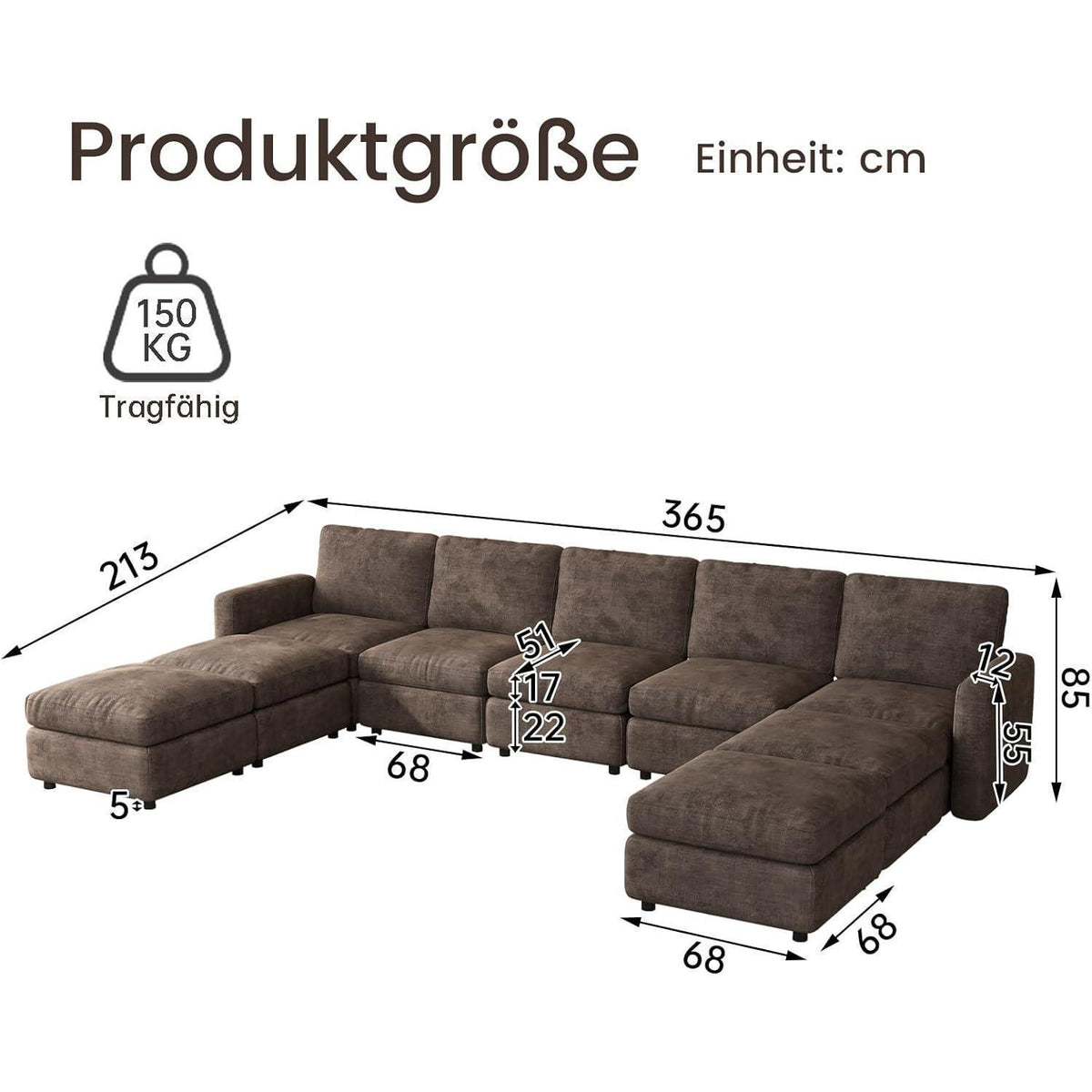 Modulares Cloud Sofa – 9-Sitzer, Weich & Bequem