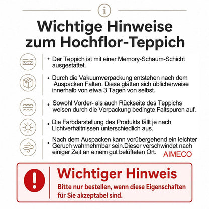 Flauschiger Hochflor Teppich 160x200cm - Grün, Skandinavisch