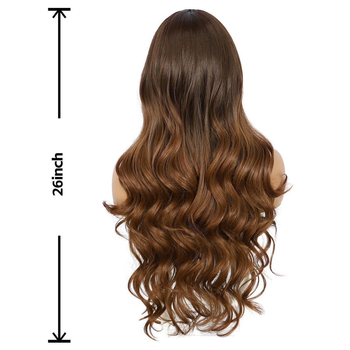 Braune Körperwelle Spitze Front Perücke | Synthetisch, 26 Zoll, Ombre