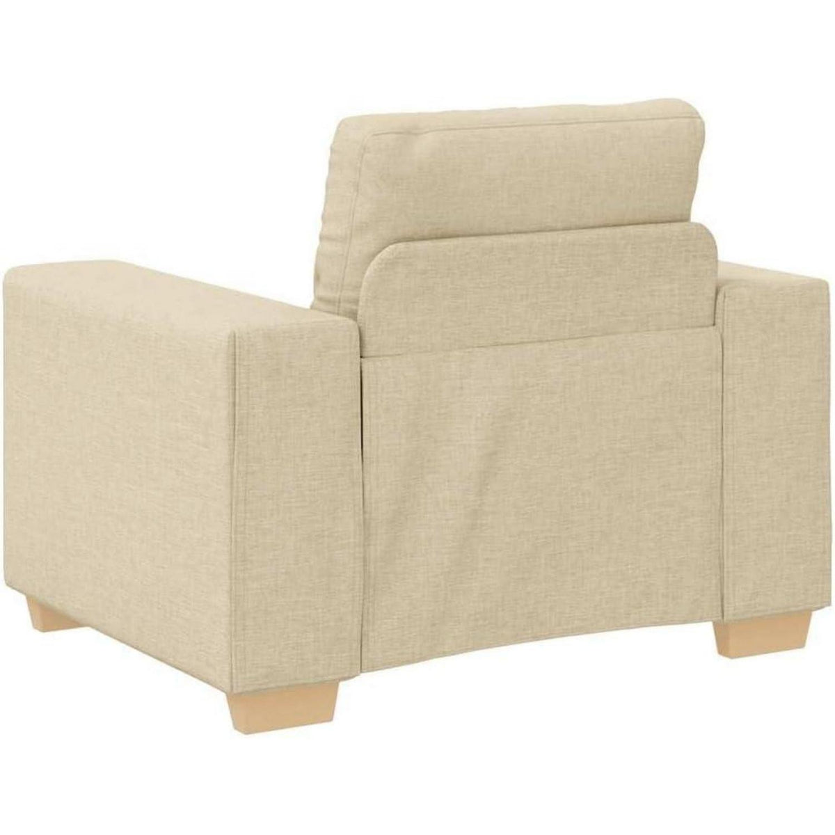 Modernes Sofa Stoff Creme – Wohnzimmer Sessel 60 cm