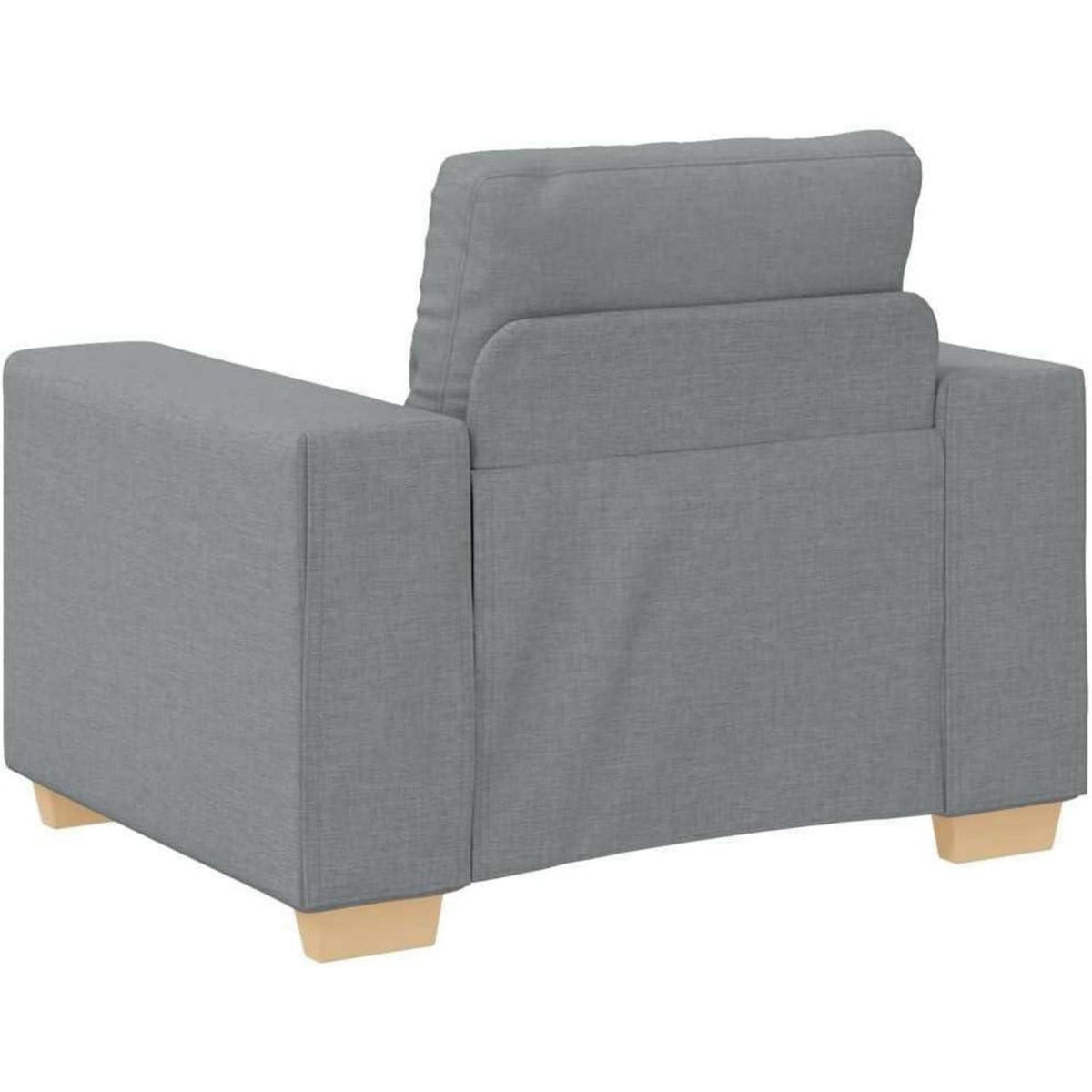 Modernes Sofa Stoff Hellgrau – Wohnzimmer Sessel 60cm