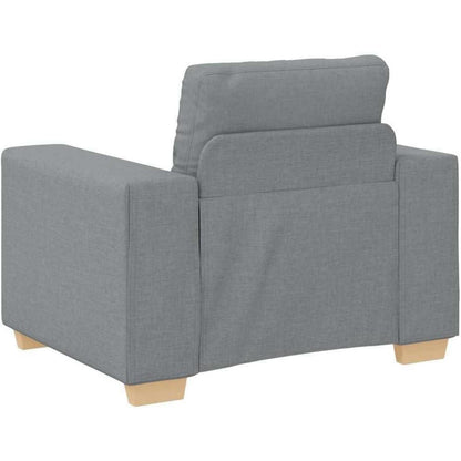 Modernes Sofa Stoff Hellgrau – Wohnzimmer Sessel 60cm