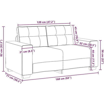 Modernes Sofa Taupe – Stoff Sessel für Wohnzimmer 120cm