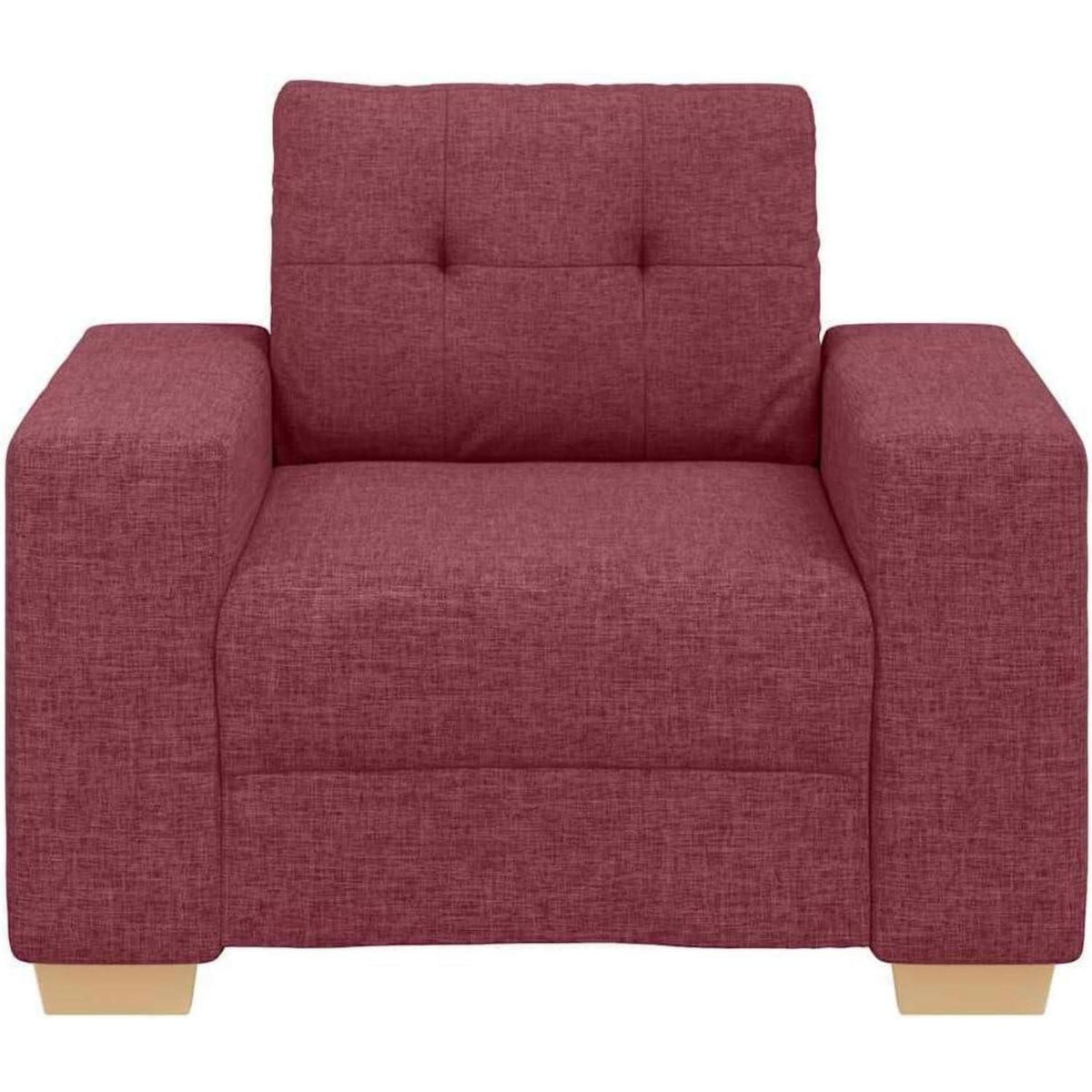 Modernes Sofa Weinrot – Stoff Sessel für Wohnzimmer 60cm