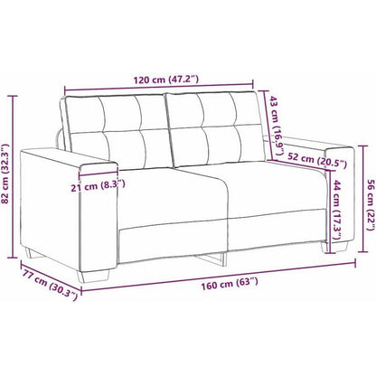 Modernes Sofa Stoff Creme 120 cm – Wohnzimmer Sessel