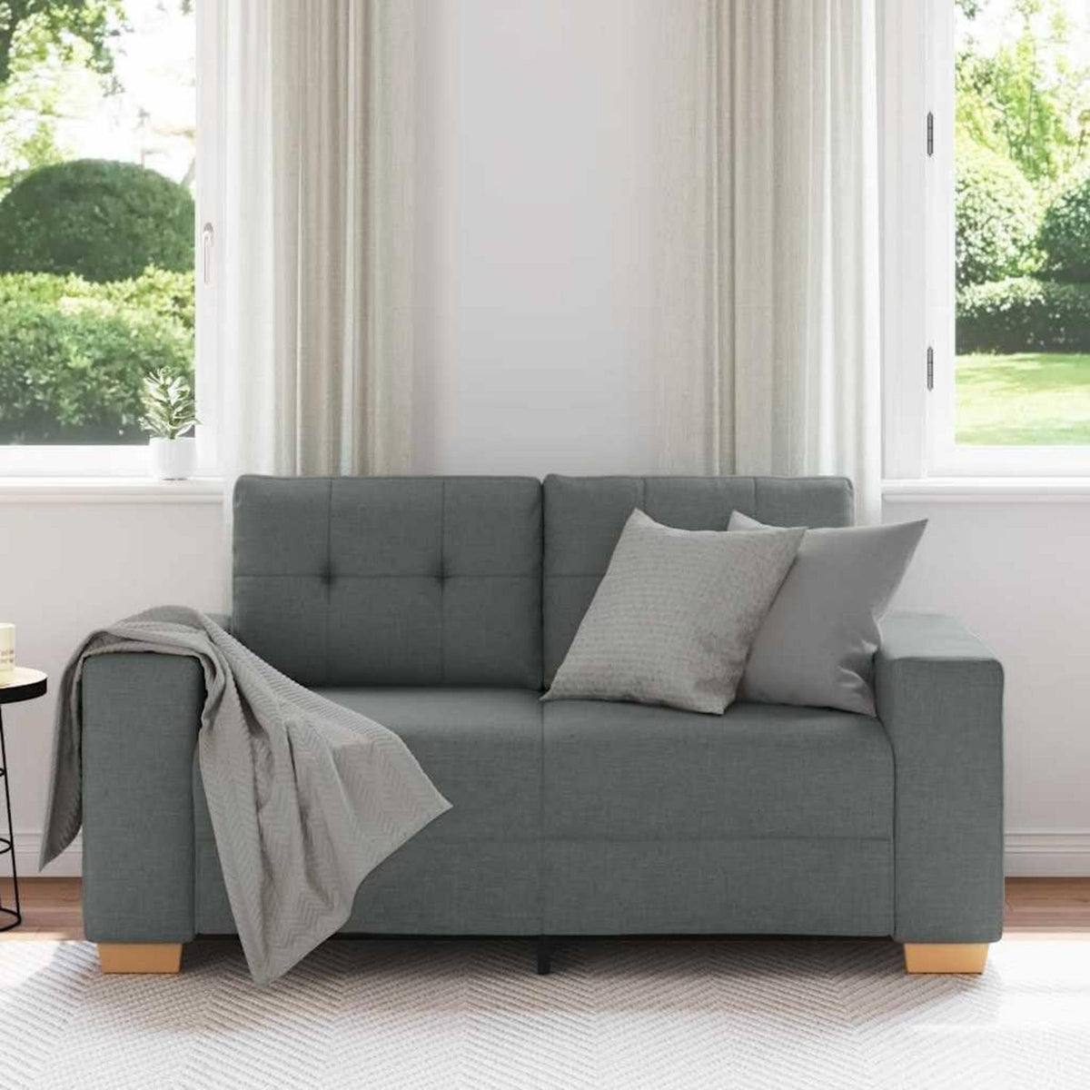 Modernes Sofa Dunkelgrau – Stoffsofa für Wohnzimmer 120cm