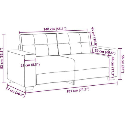Modernes Sofa Dunkelgrau – Stoffsofa für Wohnzimmer 140cm