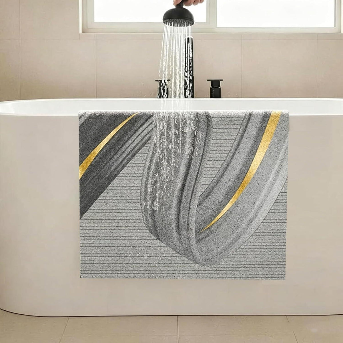Rutschfester Duschteppich Luffa 150x160 cm mit Ablaufloch