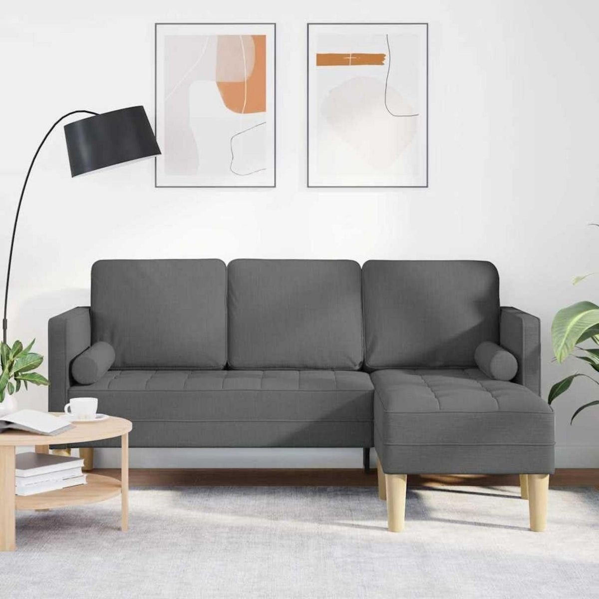 Ecksofa dunkelgrau, L-förmig – Modernes Sofa Set 173x131x67cm