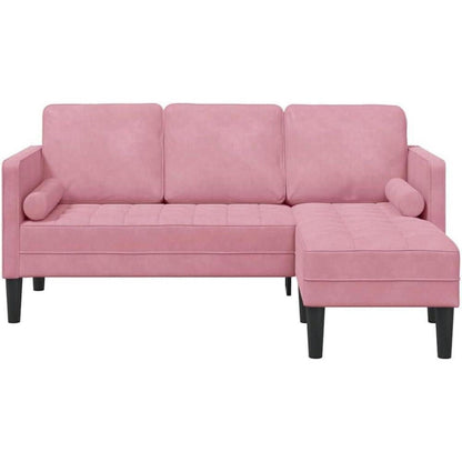 Ecksofa Staubrosa Samt 173x131x67cm - Modernes Wohnzimmer Sofa