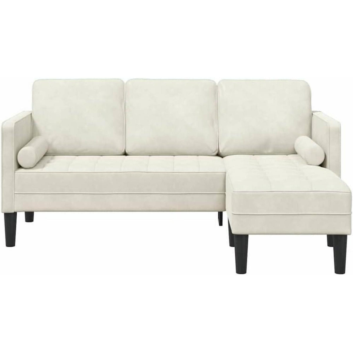 Ecksofa L-Form Creme Samt 173x131x67cm – Modernes Wohnzimmer Sofa
