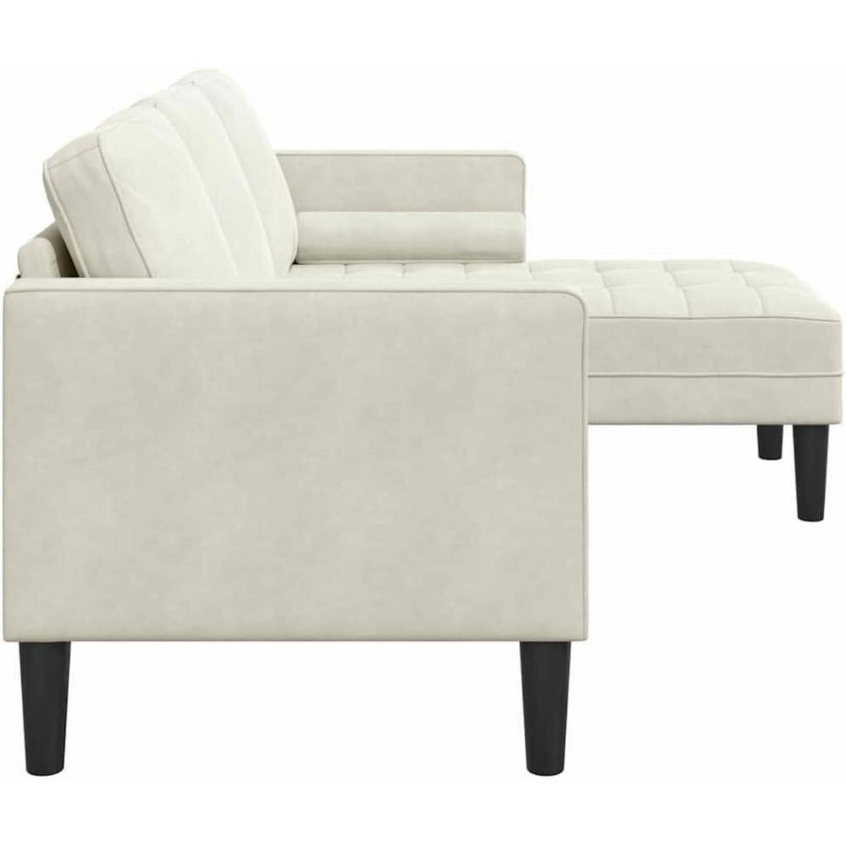 Ecksofa L-Form Creme Samt 173x131x67cm – Modernes Wohnzimmer Sofa