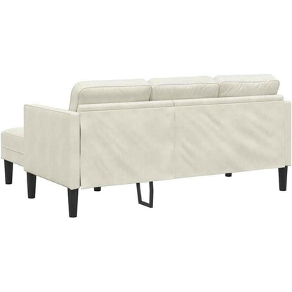 Ecksofa L-Form Creme Samt 173x131x67cm – Modernes Wohnzimmer Sofa