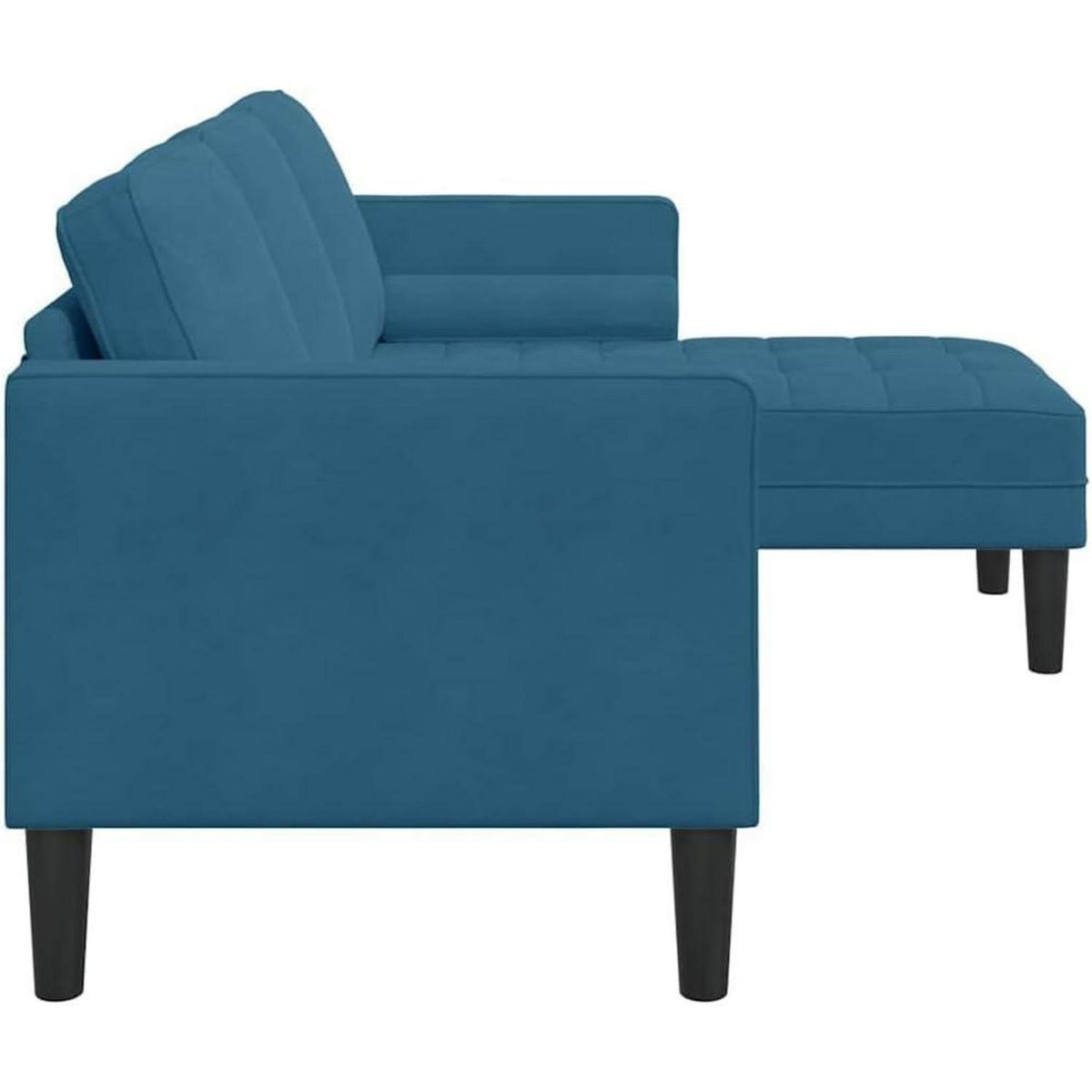 Blaues Ecksofa Samt 173x131x67cm – Modernes Wohnzimmer Sofa