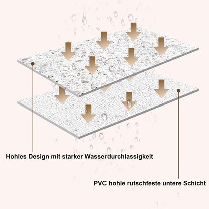 Rutschfeste Duschmatte 75x150 cm mit Ablaufloch