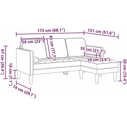 Dunkelgrünes L-förmiges Sofa mit Bank – Modernes Wohnzimmer Sofa