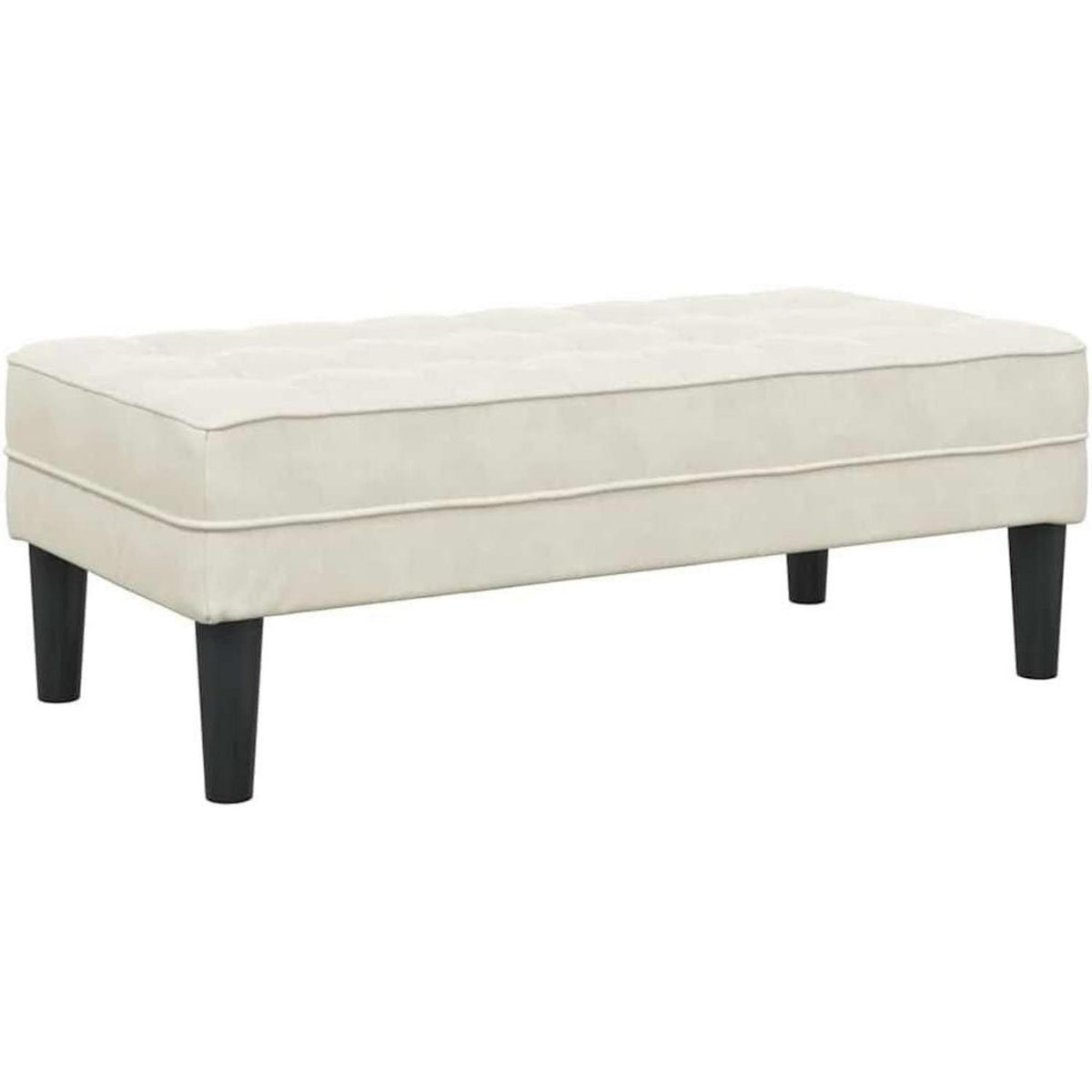 Ecksofa L-Form Creme Samt 173x131x67cm mit Bank