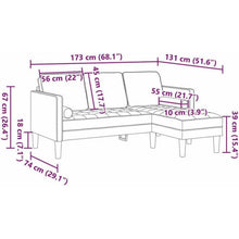 Dunkelgrünes Ecksofa Stoff 173x131x67 cm – Modernes Wohnzimmer Sofa