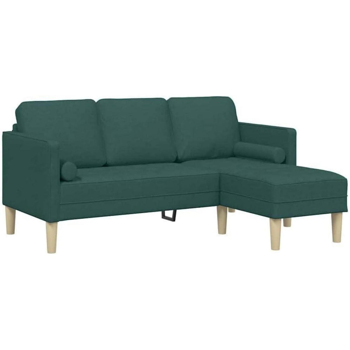 Dunkelgrünes Ecksofa Stoff 173x131x67 cm – Modernes Wohnzimmer Sofa