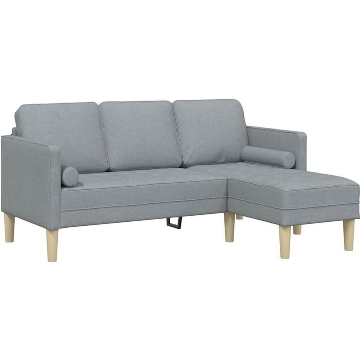 Hellgraues Ecksofa Stoffsofa 173x131x67 cm Modernes Wohnzimmer Sofa