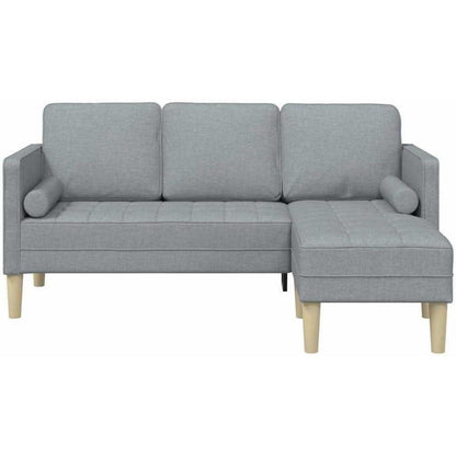 Hellgraues Ecksofa Stoffsofa 173x131x67 cm Modernes Wohnzimmer Sofa