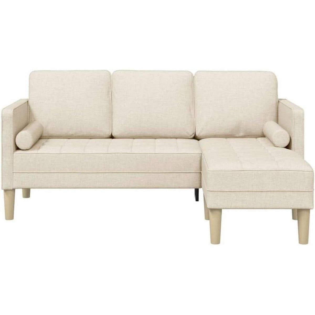 L-förmiges Ecksofa Leinen Stoff 173x131x67 cm Modernes Wohnzimmer Sofa