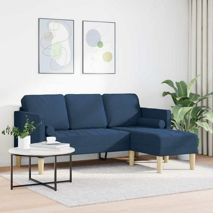 Blaues L-förmiges Ecksofa Stoff 173x131x67 cm – Modernes Wohnzimmer Sofa