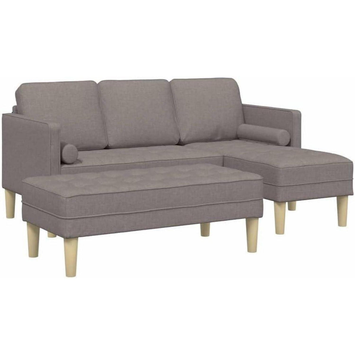 L-förmiges Ecksofa Taupe – Stoffsofa 173x131x67cm