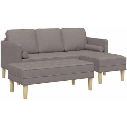 L-förmiges Ecksofa Taupe – Stoffsofa 173x131x67cm