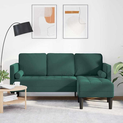 Dunkelgrünes Ecksofa Samt 173x131x67cm – Modernes Sofa Set