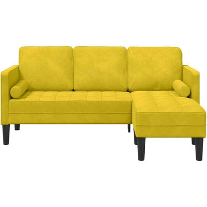 Gelbes Ecksofa Samt 173x131x67cm – Modernes Design