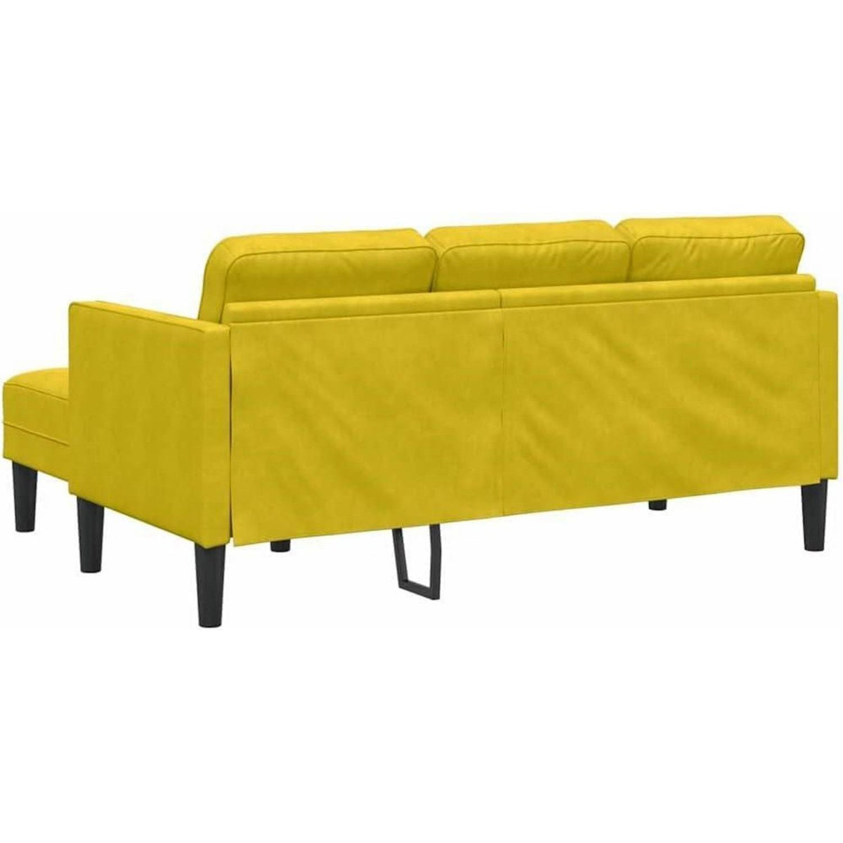 Gelbes Ecksofa Samt 173x131x67cm – Modernes Design