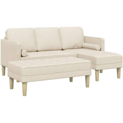 L-förmiges Ecksofa Leinen Stoffsofa 173x131x67 cm