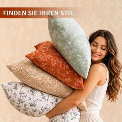 Blumen Bettwäsche-Set 135x200 cm, Terrakotta Botanisch