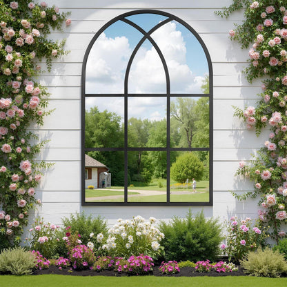 Gotischer Bogenspiegel 75x120cm – Wandspiegel für Garten & Wohnzimmer