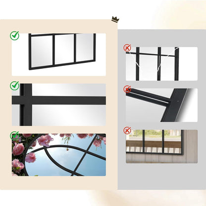Gotischer Bogenspiegel 75x100cm - Wandspiegel für Garten & Wohnzimmer