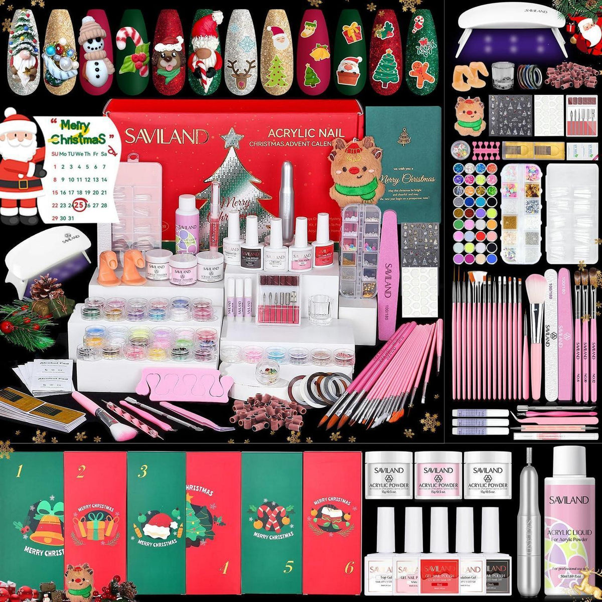 Acryl Nagelset Weihnachten – 24 Tage Maniküre Geschenkset