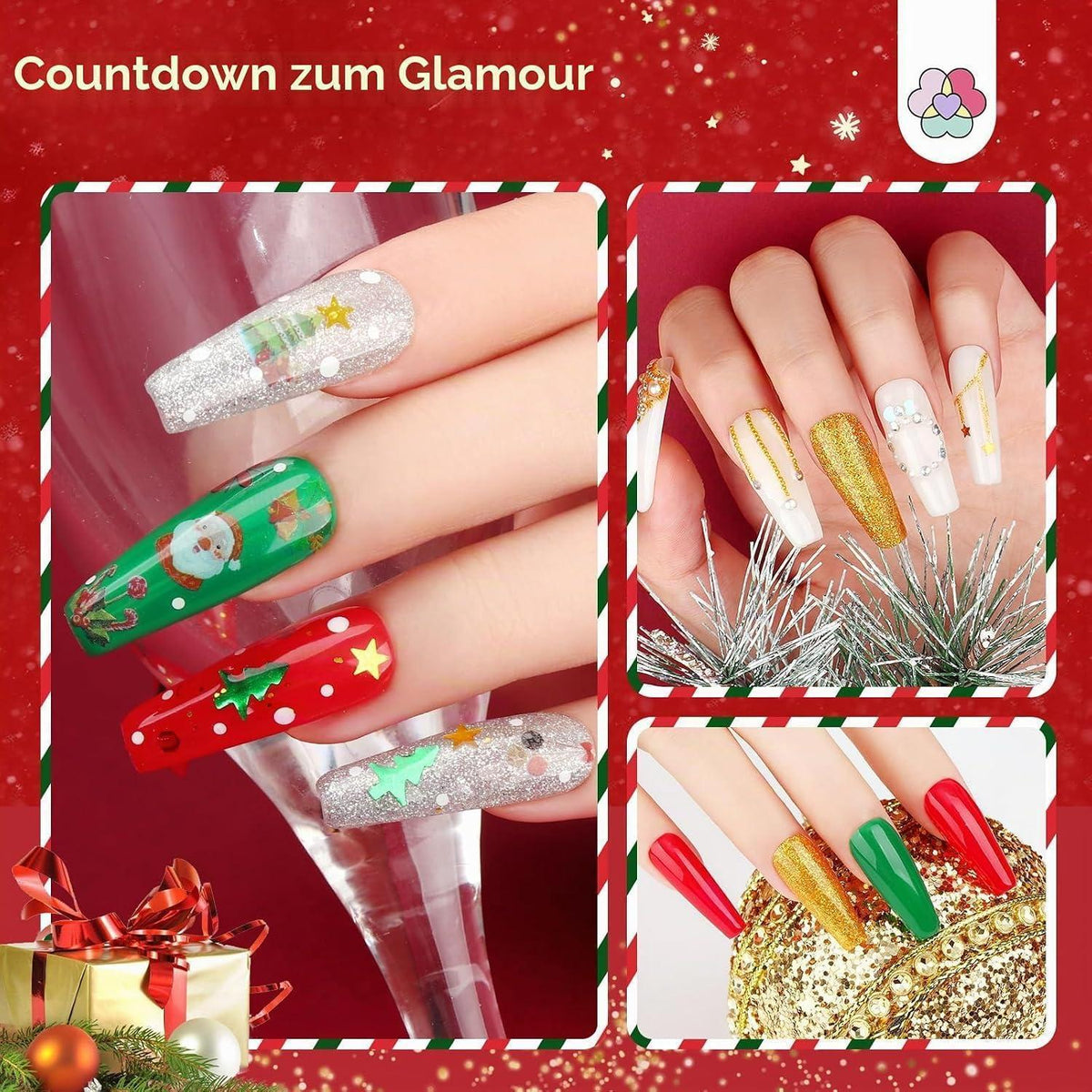 Acryl Nagelset Weihnachten – 24 Tage Maniküre Geschenkset