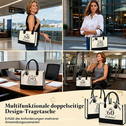 60. Geburtstag Geschenkset Vintage Canvas für Frauen