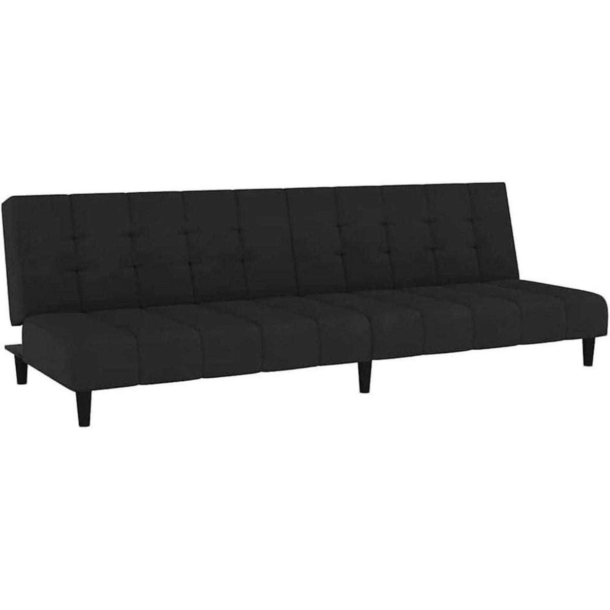 Schlafsofa 2-Sitzer Samt Schwarz – Multifunktional & Komfortabel